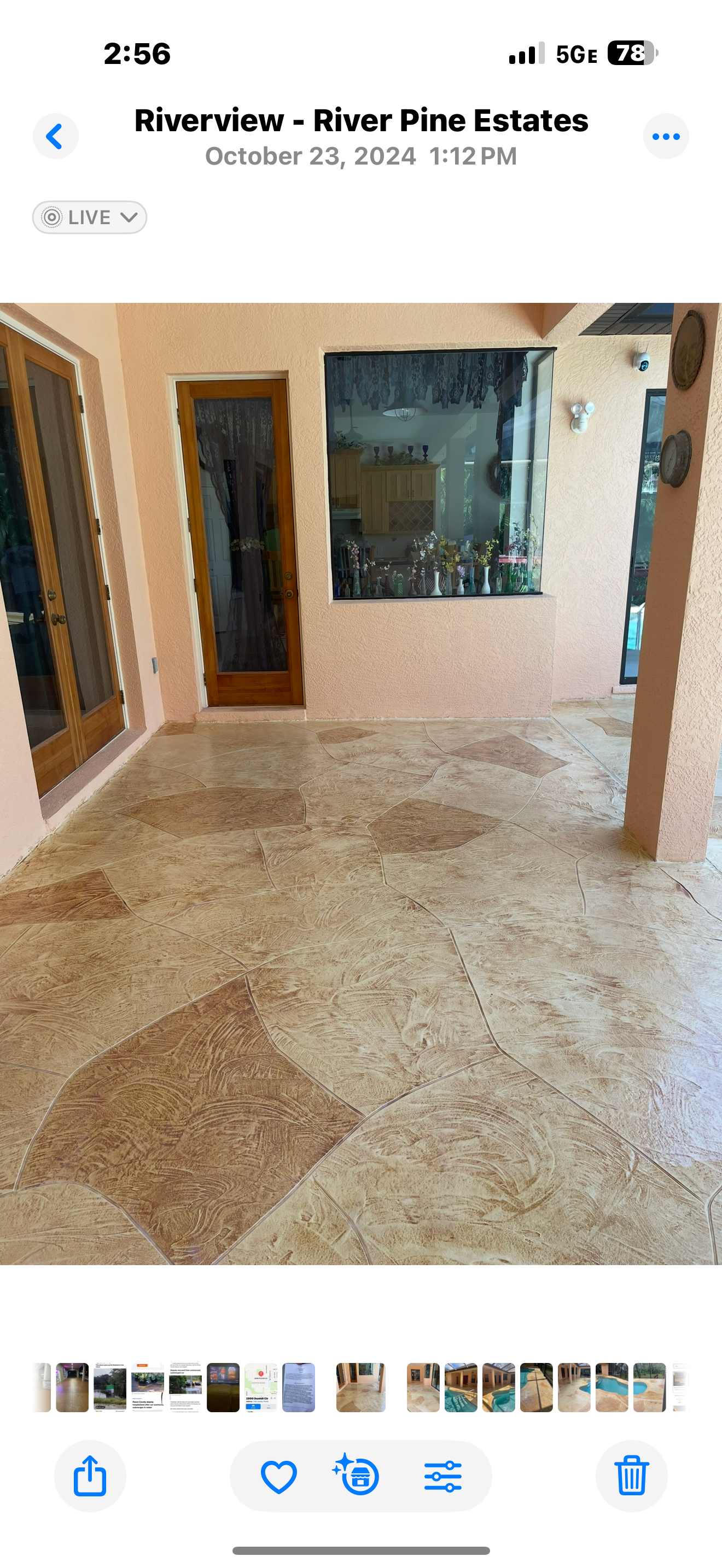 Natural stone pattern decorative concrete overlay